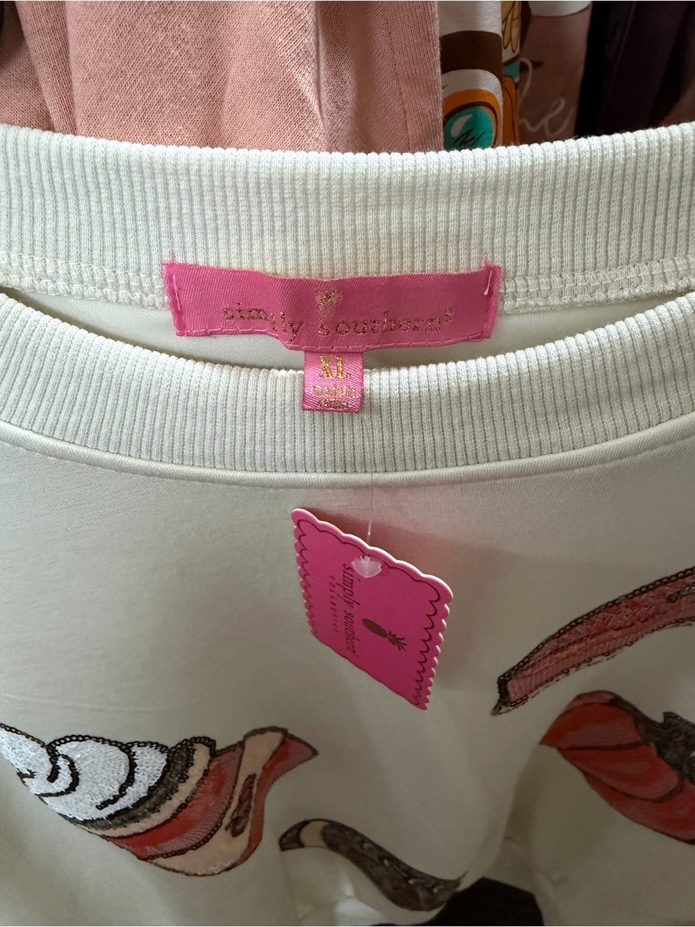 Simply Southern Cream Pullover with Fall Embroidered Treats - Picture 2 of 3